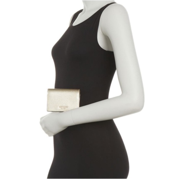 KATE SPADE New York Cow Leather ID Window Sylvia Mini Key Ring Wallet, Palegold - Picture 6 of 6